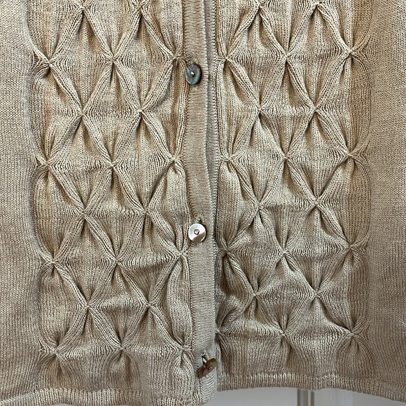 Sigrid Olsen Diamond Pattern Weave Button Down Cardigan Set - Size Small - Picture 4 of 7